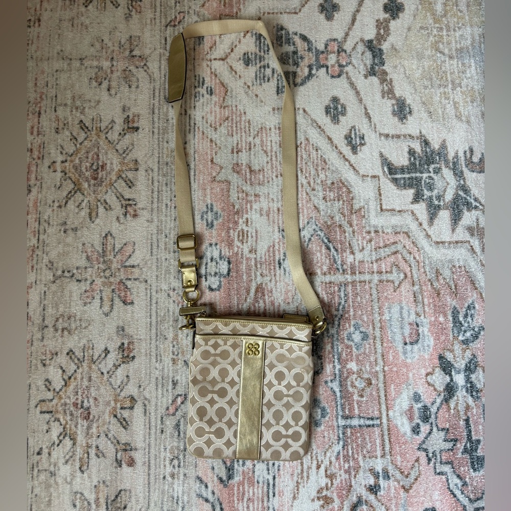 Coach Beige and Gold Crossbody Bag